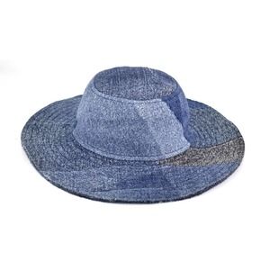 NWT EILEEN FISHER Waste No More Indigo Artful Denim Bucket Hat O/S